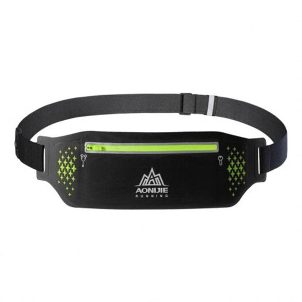 W923 Slim Running Waist Belt Jogging Bag Fanny Pack Marathon Gym Phone Holder Black Waist Packs & Bags