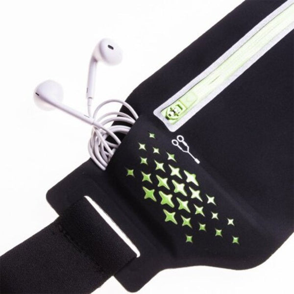 W923 Adjustable Slim Running Waist Belt Jogging Bag Fanny Pack Marathon Gym Phone Holder Black