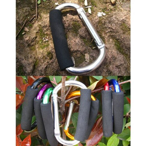 At7607 Quick Release D Shaped Carabiner Buckle For Outdoor Camping Hiking Silver