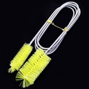 Aquarium External Filter Pipe Spring Brush Double Head Cleaning Tool Yellow