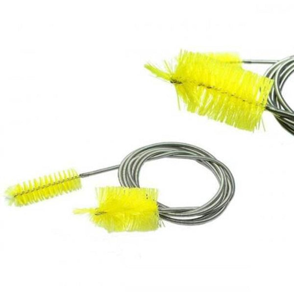 Aquarium External Filter Pipe Spring Brush Double Head Cleaning Tool Yellow