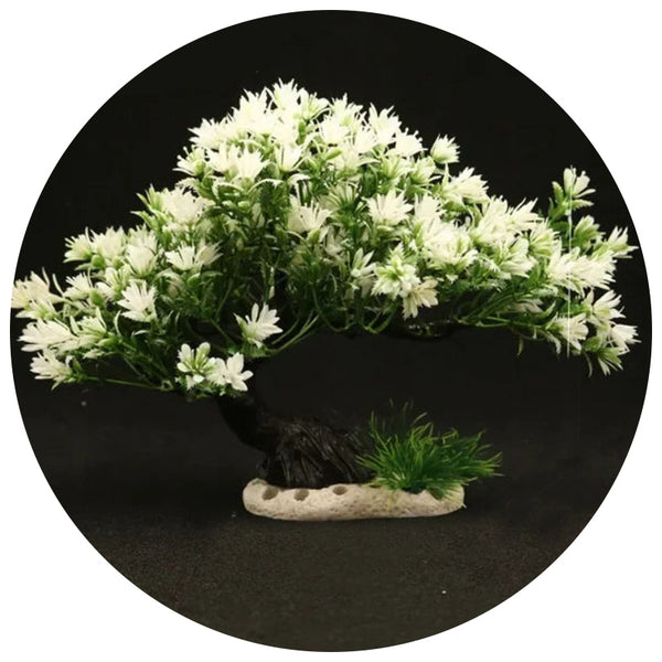 Aquarium Ornaments Simulation Plants Fish Tank Landscaping Decorations Plastic Water Flowers Trees Rocks Accessories Aquariums