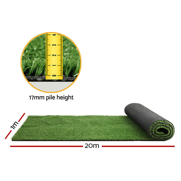 Primetur Primeturf Artificial Grass 17Mm 1Mx20m 20Sqm Synthetic Fake Turf Plants Plastic Lawn Olive