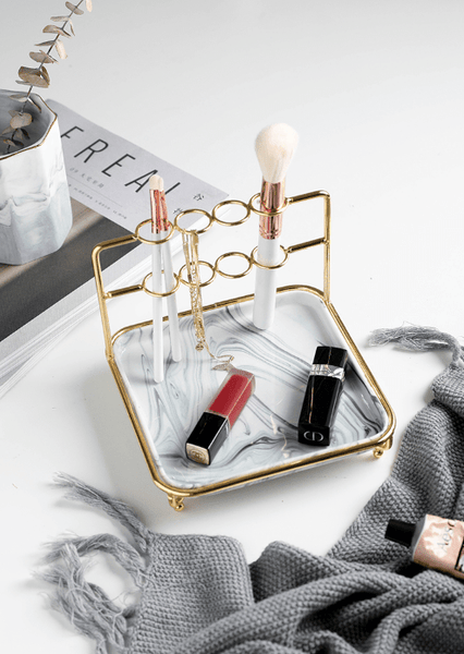 Cosmetic Brush Arbor Makeup Tray Jewellery Holder Home Bathroom Storage