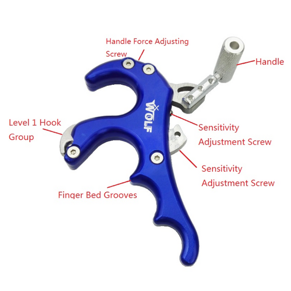 Archery Compound Crossbow Steel 4 Finger Grip Arrow Quick Bow Release Aid Adapter Black Release Aids