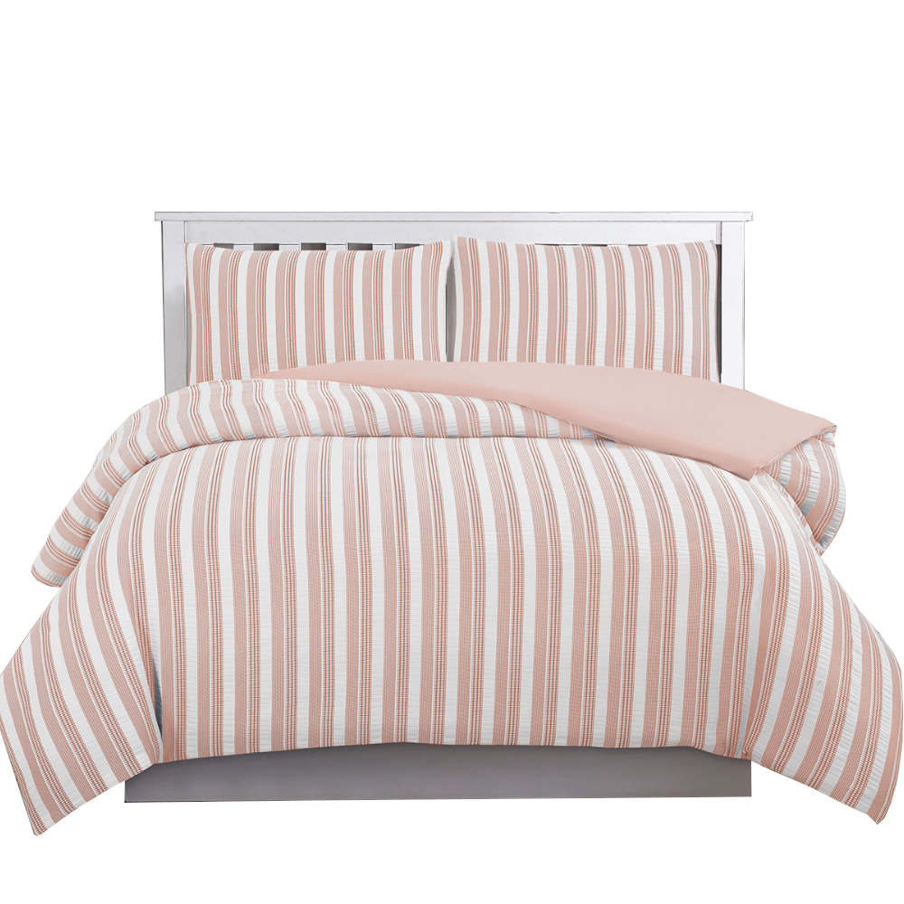 Single Ardor Cove Rose Dust (Similar To Peach Color) Seersucker Waffle Quilt Cover Set Quilt Covers