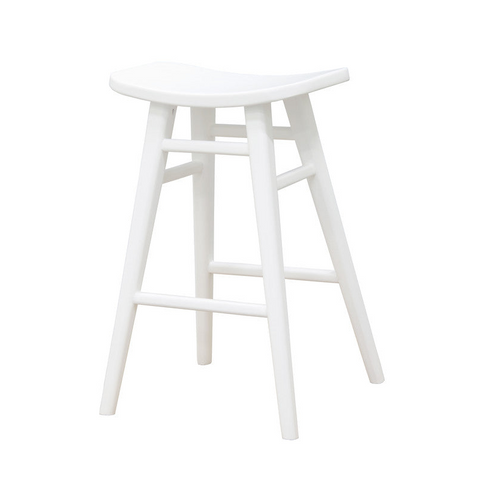 Aria Oval Solid Timber Counter Stool (White)