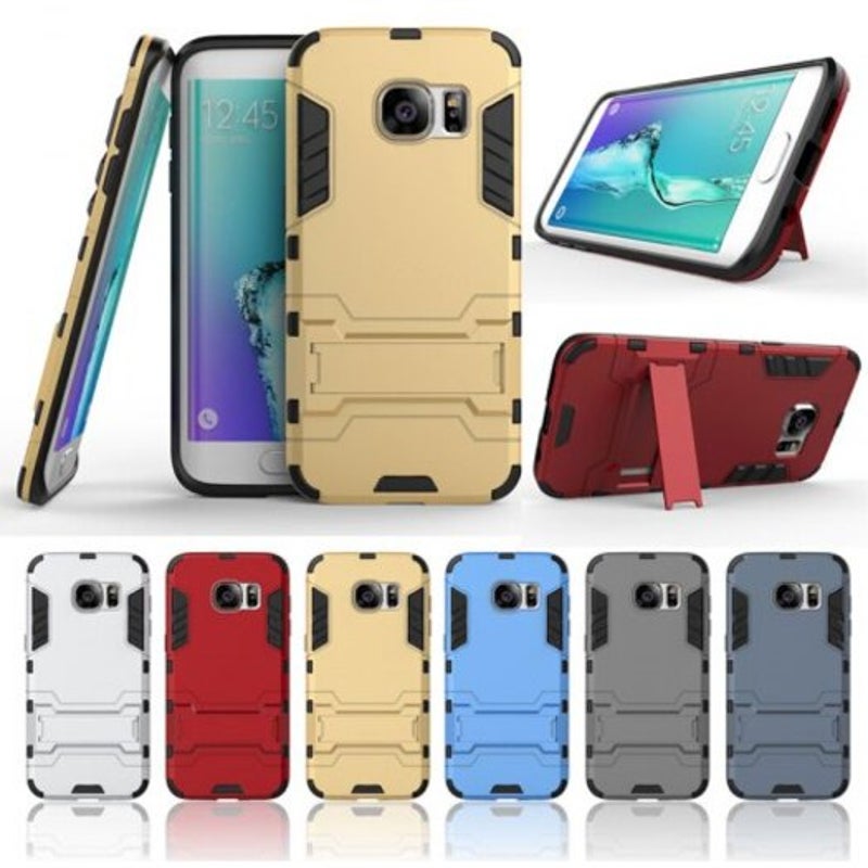 Armor All Inclusive Bracket Three One Matte Drop Proof Protective Shell Mobile Phone Case For Samsung Galaxy S7 Edge Red Wine Cases Covers & Skins