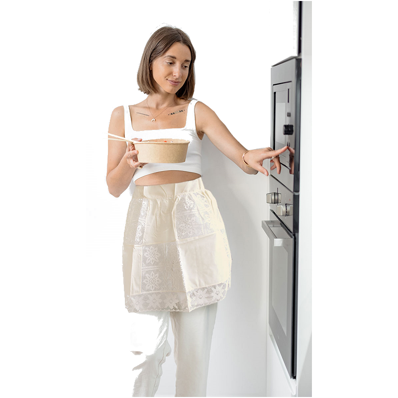 Army And Navy Lace Apron Cream Aprons