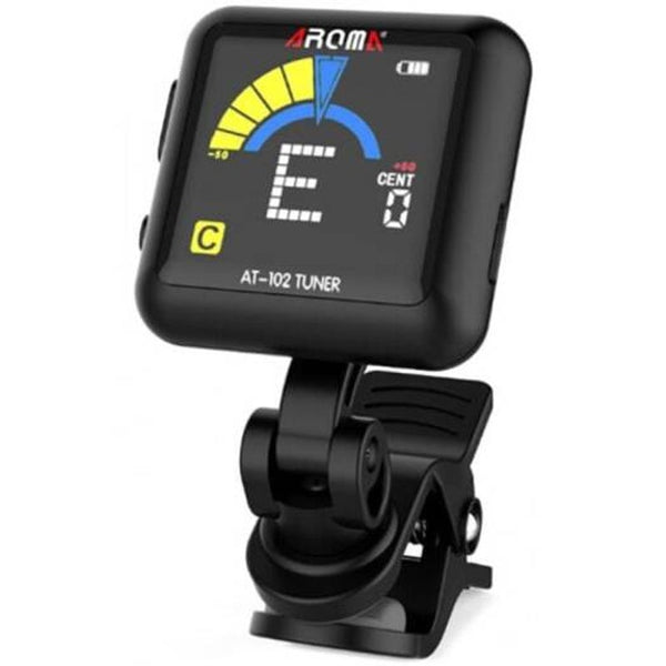 Aroma At 102 Clip On Tuner For Guitar Black Guitar Accessories