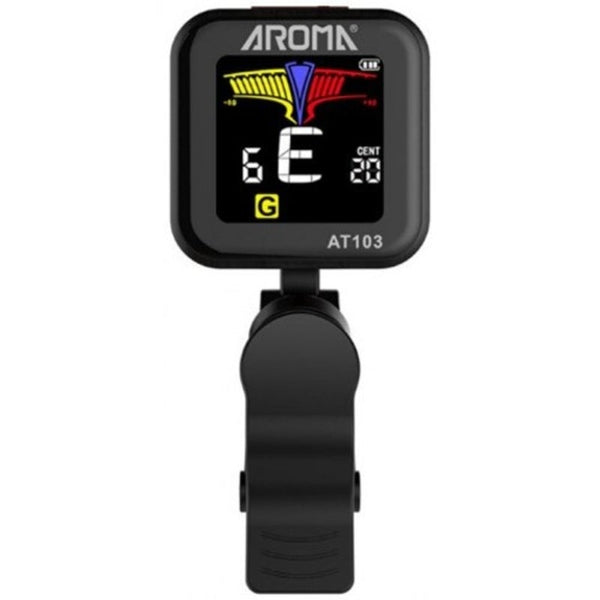 Aroma At 102 Clip On Tuner For Guitar Black Guitar Accessories