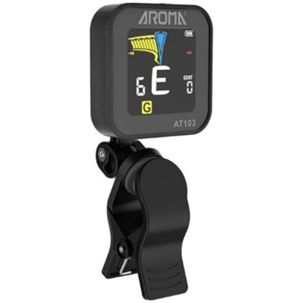 Aroma At 102 Clip On Tuner For Guitar Black Guitar Accessories