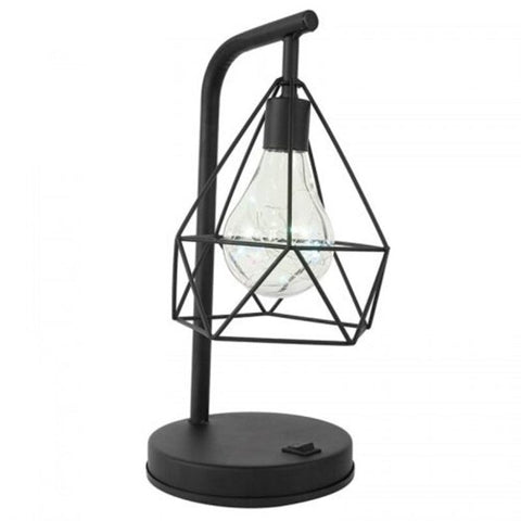 Art Minimalist Table Lamp Aa Battery Hollow Diamond Shape Reading For Bedroom Bedside Lighting Warm White Lamps