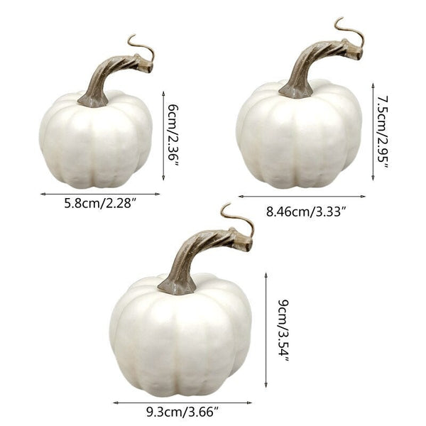Artificial White Pumpkins Wedding Decor Halloween Fall Table Decoration 12Pcs Decorative Fruit & Vegetables