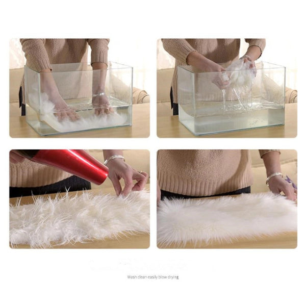 40X40cm Artificial Wool Fur Soft Plush Pillowcase Cushion Cover Khaki Cushions & Decorative Pillows