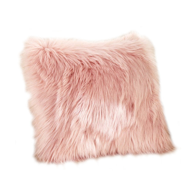 Cushions & Decorative Pillows 40X40cm Artificial Wool Fur Soft Plush Pillowcase Cushion Cover Pink