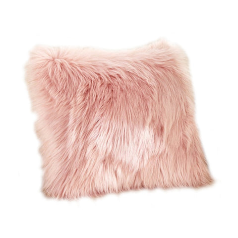 40X40cm Artificial Wool Fur Soft Plush Pillowcase Cushion Cover Pink