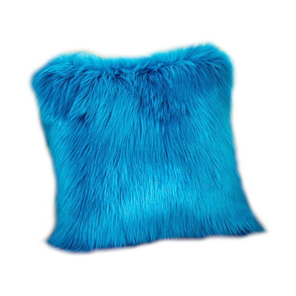 40X40cm Artificial Wool Fur Soft Plush Pillowcase Cushion Cover Blue Cushions & Decorative Pillows