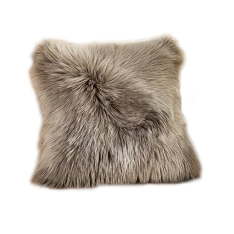 Artificial Wool Fur Soft Plush Pillowcase Cushion Cover Gray