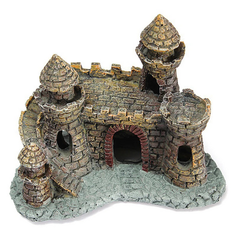 Artificial World Of Tanks Stone Island Resin Castle Aquarium Decoration For Fish Decorations