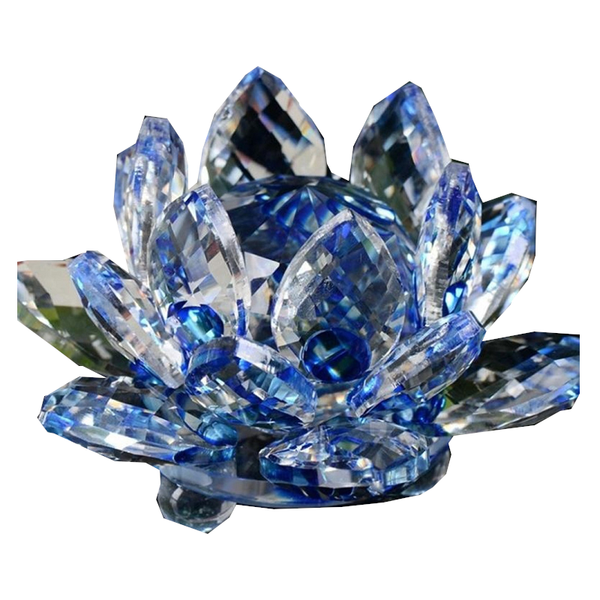 Artificial Crystal Lotus Buddhism Ornament Feng Shui Decor Collection Gift Crystal Glass