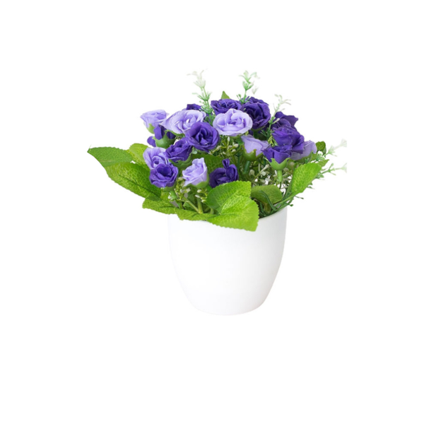 Artificial Rose Fake Flower Bonsai Potted Ornament Home Cafe Gift Shop Decor Red Artificial Plants