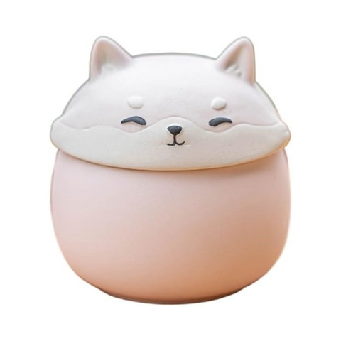 Artisan Ceramic Sealed Storage Jar With Animal Design Airtight Tea Preservation & Decorative Accent(Pink) Canisters & Jars