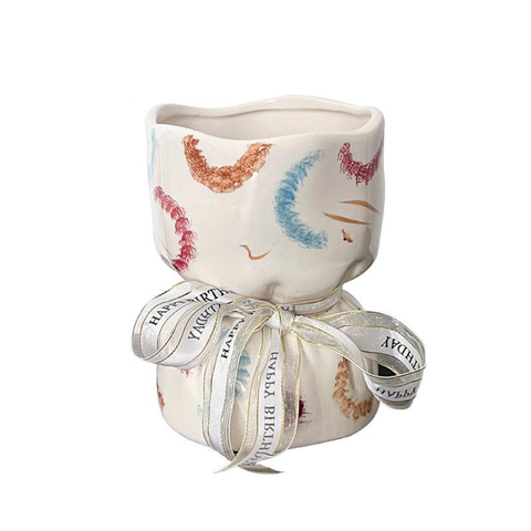 Artisan Handcrafted Ceramic Vase Minimalist Home Decor With Stable Base(Paintings) Vases