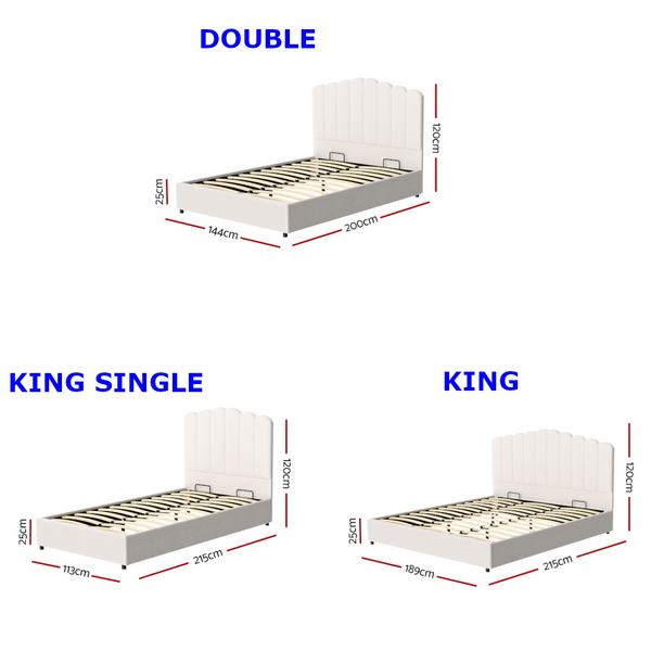 Artiss Bed Frame Double Size Boucle Fion Double Bed Frames