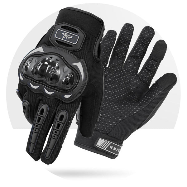 Size Xl Black Protective Motorcycle Riding Hard Knuckle Armour & Touchscreen Fingertips Gloves