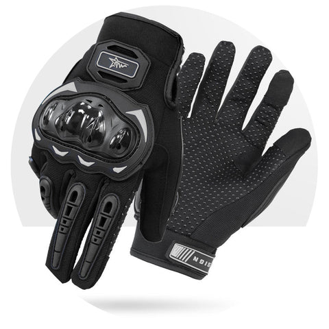 Size Xl Black Protective Motorcycle Riding Hard Knuckle Armour & Touchscreen Fingertips Gloves