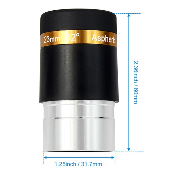 1.25 Eyepiece Telescope Hd Wide Angle 62 Degree Lens 23Mm Fully Coated For Inch Astronomy 31.7Mm