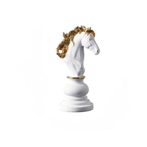 Figurine Chess Piece White Knight Medium Resin Living Room Desktop Decoration Sculptures & Figurines