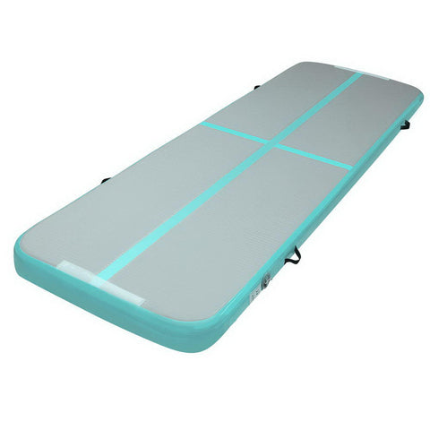Everfit 3M X 1M Air Track Mat Gymnastic Tumbling Mint Green And Grey Gymnastics Mats