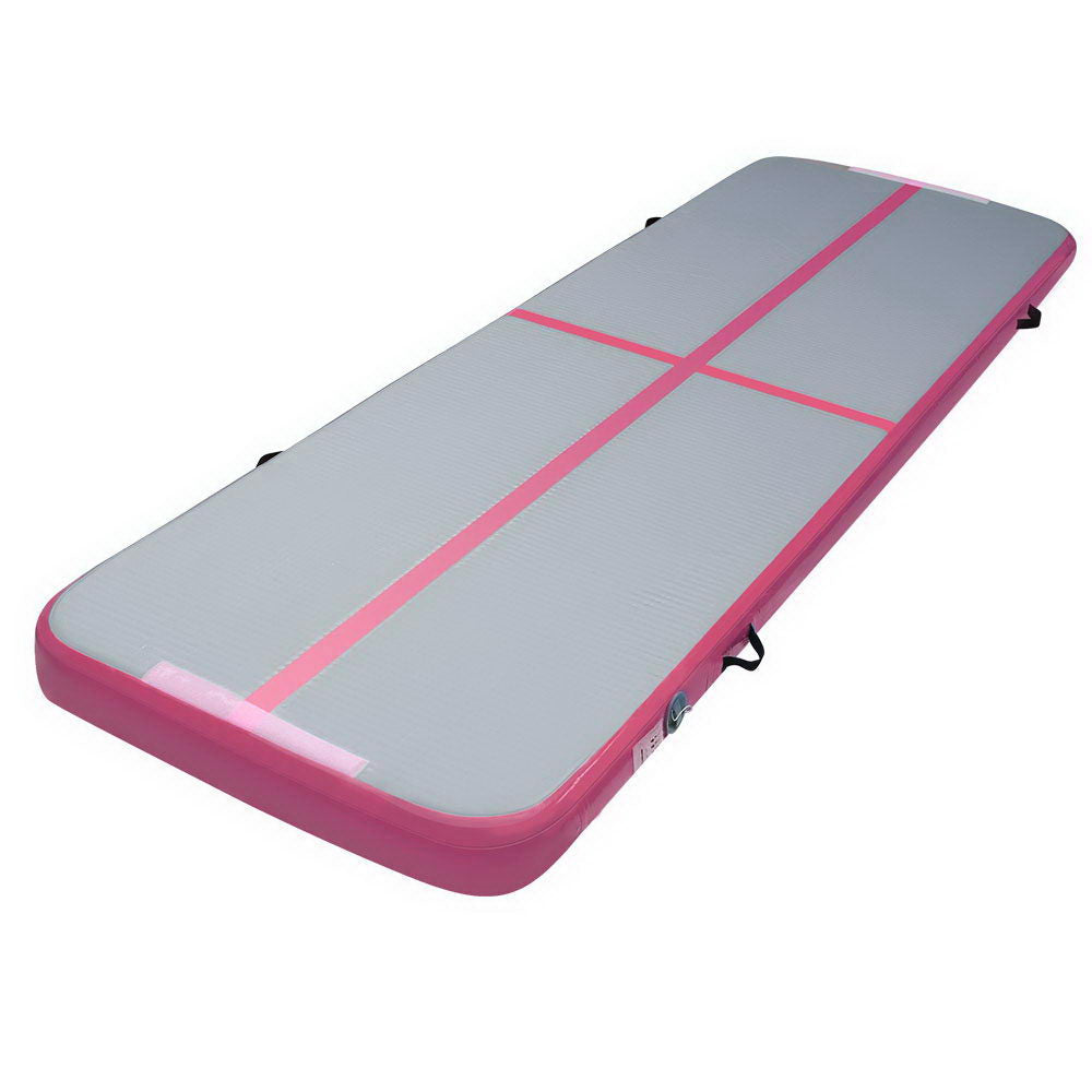 Everfit 3M X 1M Air Track Mat Gymnastic Tumbling Pink And Grey Gymnastics Mats