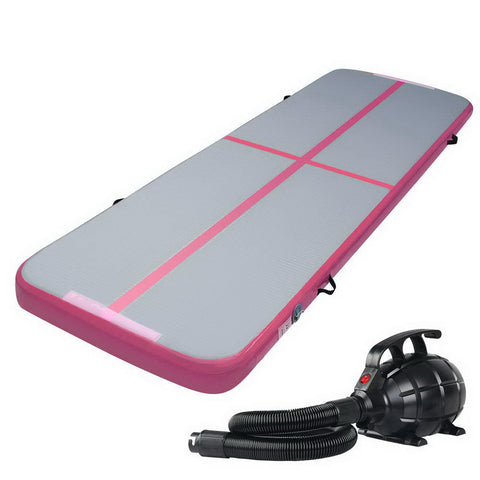 Everfit Gofun 3X1m Inflatable Air Track Mat With Pump Tumbling Gymnastics Pink Gymnastics Mats