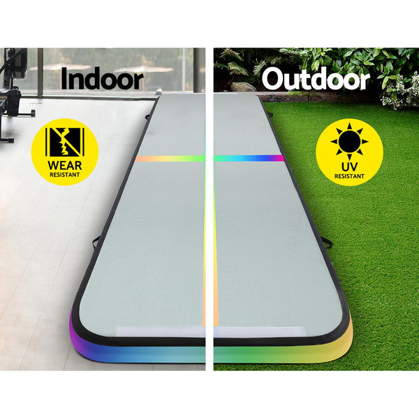 Everfit 4M Air Track Gymnastics Tumbling Exercise Mat Inflatable Mats + Pump Gymnastics Mats