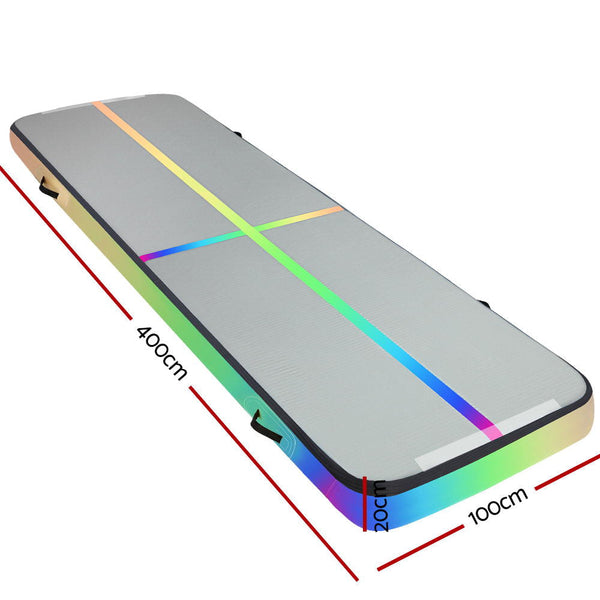 Everfit 4X1x0.2M Air Track Inflatable Tumbling Mat Gymnastics Yoga Gymnastics Mats