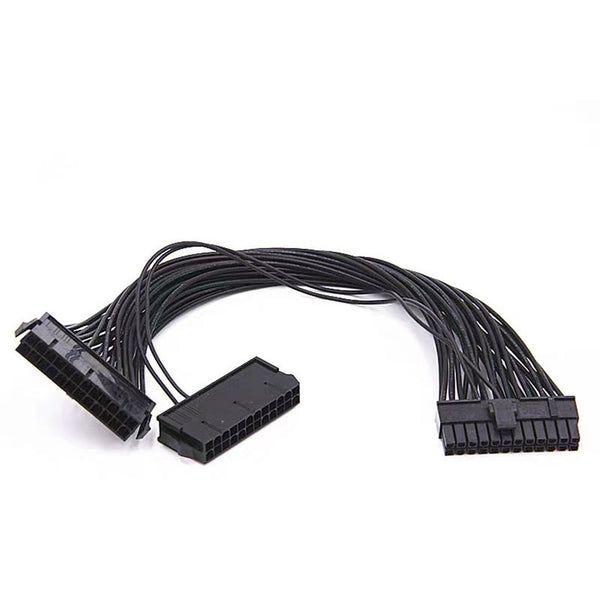 24Pin Power Supply Synchronizer Male To Female Mining Y Splitter Dual Psu Extension Cable For Computer Adaptor 30Cm Power Cables & Connectors