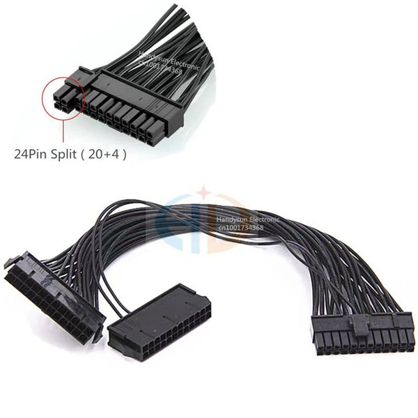24Pin Power Supply Synchronizer Male To Female Mining Y Splitter Dual Psu Extension Cable For Computer Adaptor 30Cm