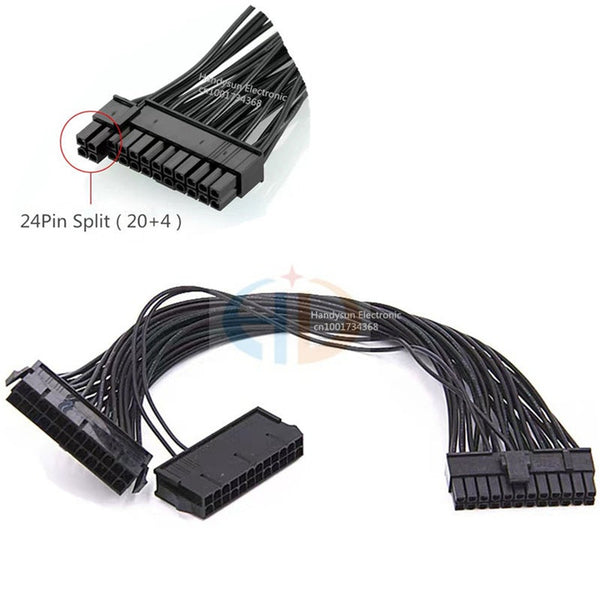 24Pin Power Supply Synchronizer Male To Female Mining Y Splitter Dual Psu Extension Cable For Computer Adaptor 30Cm Power Cables & Connectors