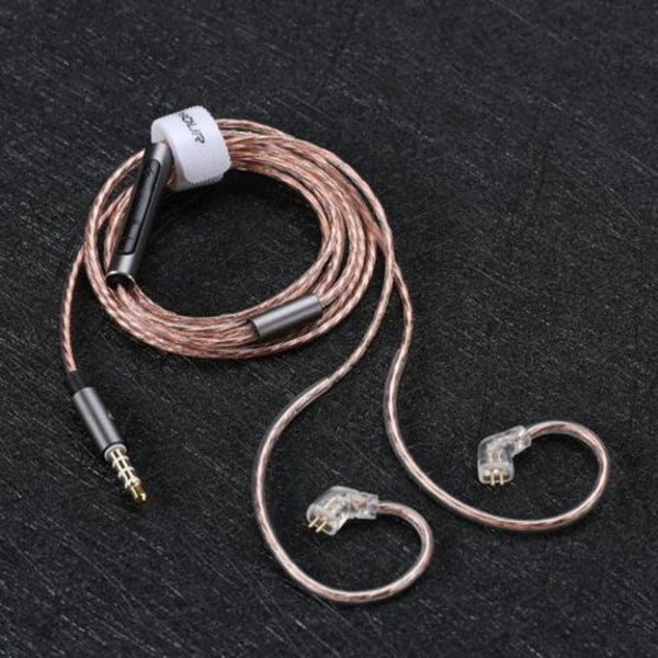 Feat / Mic 01 Hifi Earbuds Cable 0.78Mm 2 Pin Copper Core Earphone Wire With And In Line Control Gray Cables & Adapters