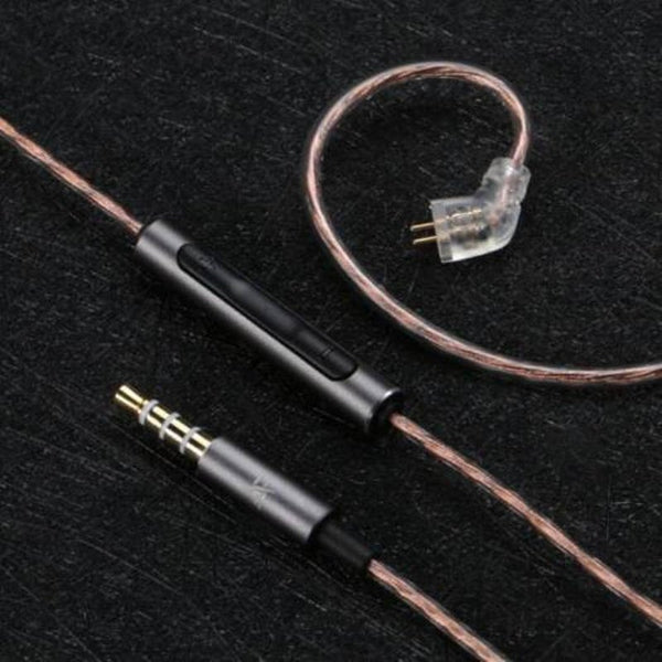 Feat / Mic 01 Hifi Earbuds Cable 0.78Mm 2 Pin Copper Core Earphone Wire With And In Line Control Gray Cables & Adapters