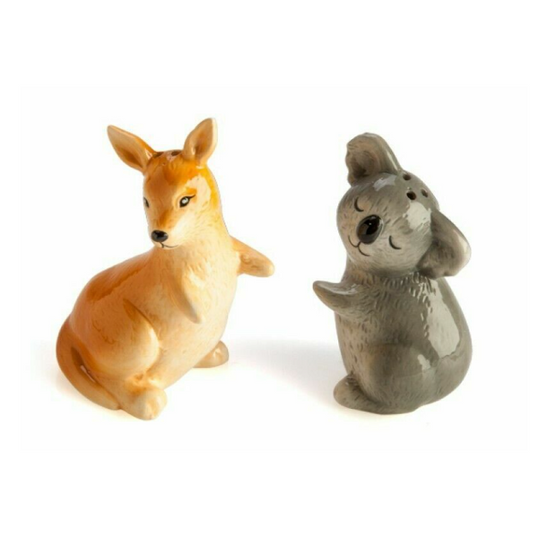 Salt And Pepper Shaker Australian Set Kangaroo Koala Salt & Pepper