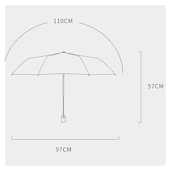 Auto Open/Close 8 Rib Sun & Rain Umbrella 98Cm Uv Protection Canopy(White) Umbrellas