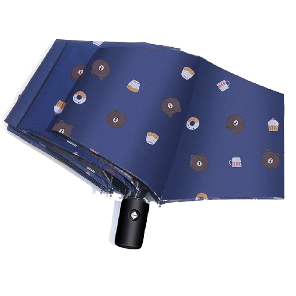 Auto Open/Close 8 Rib Sun & Rain Umbrella 98Cm Uv Protection Canopy(Navy Blue) Umbrellas