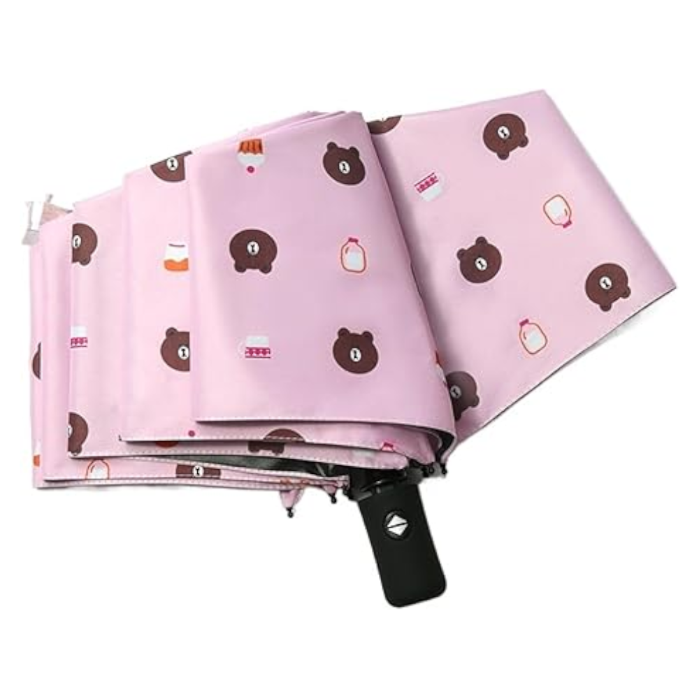 Auto Open/Close 8 Rib Sun & Rain Umbrella 98Cm Uv Protection Canopy(Pink) Umbrellas