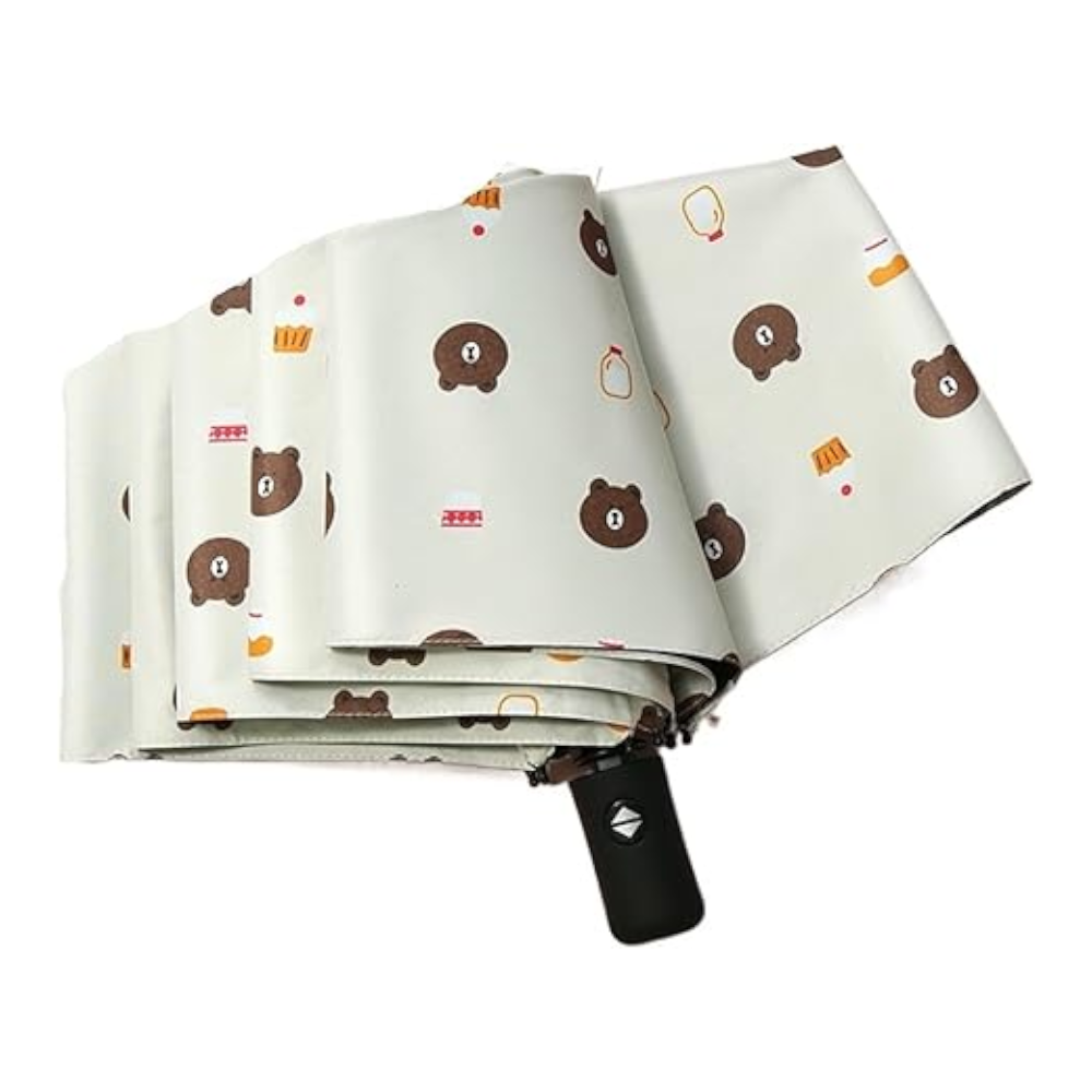 Auto Open/Close 8 Rib Sun & Rain Umbrella 98Cm Uv Protection Canopy(White) Umbrellas