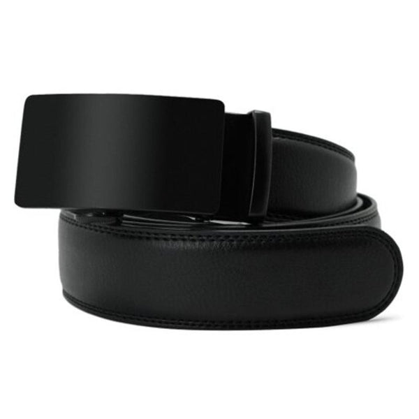 Automatic Buckle Cowhide Leather Business Belt Black Belts