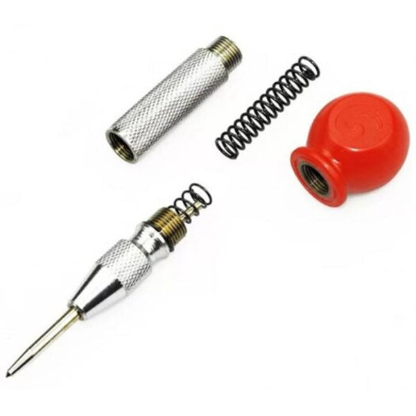 Automatic Center Punch With Grip Silver
